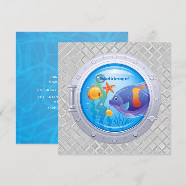 Nautical Birthday Party Invitation (Front/Back)