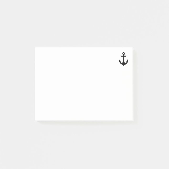 Nautical Black Anchor Post-it Notes (Front)