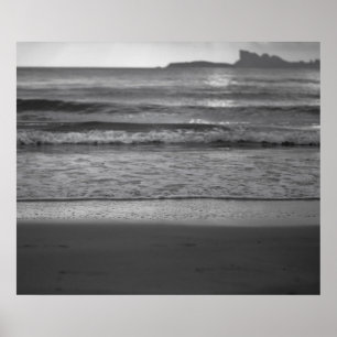 Nautical black & white photograph - beach Seascape Poster