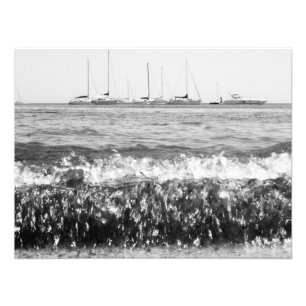Nautical black & white photograph - boats Seascape