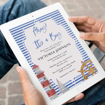 Nautical Blue Ahoy Its a Boy Baby Shower