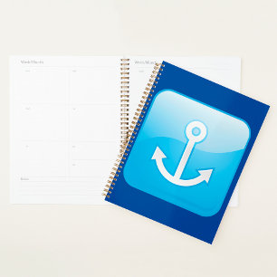 Nautical Blue Anchor Icon Modern Maritime  Planner