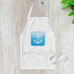 Nautical Blue Anchor Icon Modern Maritime  Standard Apron