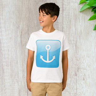 Nautical Blue Anchor Icon Modern Maritime  T-Shirt
