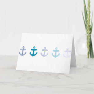 Nautical Blue Anchors Design Card