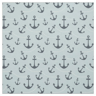 Nautical Blue Anchors Fabric