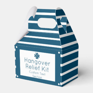 Nautical Blue and White Hangover Relief Kit Favour Box
