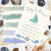 Nautical Blue Baby On Board Simple Boy´s Shower
