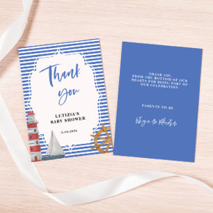 Nautical Blue Baby Shower Thank You Card