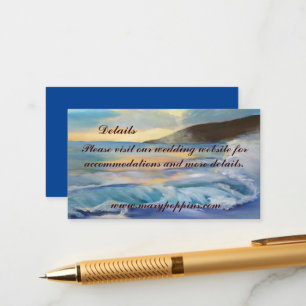 Nautical blue beach sunset thank you  enclosure ca card