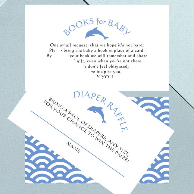 Nautical Blue Books For Baby Shower Enclosure Card (Creator Uploaded)