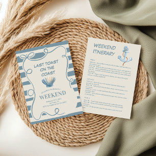 Nautical Blue Bow Bachelorette Weekend Invitation