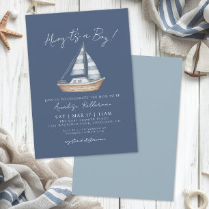 Nautical Blue Boy Baby Shower Invitation
