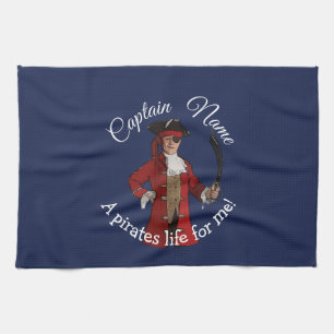 Nautical Blue Boy Party Pirate Tea Towel