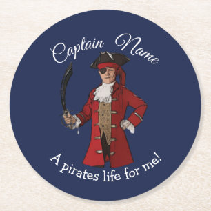 Nautical Blue Boy Pirate Coaster