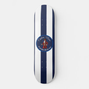 Nautical Blue Boy Pirate  Skateboard