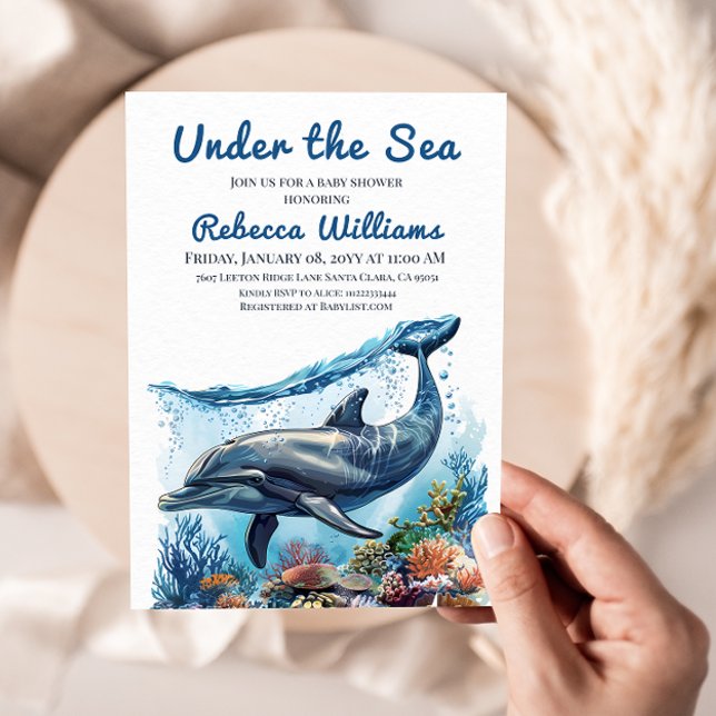 Nautical Blue Boy Under the Sea Baby Shower Invitation (Creator Uploaded)