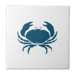 Nautical Blue Crab Kitchen Backsplash Ceramic Tile<br><div class="desc">Set off your kitchen nautical decor with these Nautical Blue Crab Kitchen Backsplash ceramic tiles. This simple modern design has a customisable white background and dark navy blue crab. Change to your colour choice by clicking personalise template option.</div>