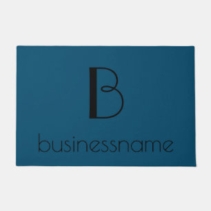 Nautical Blue Custom Monogram Intial Business Name Doormat