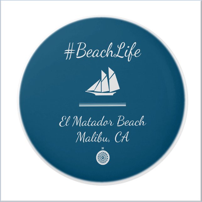 Nautical Blue Customisable Beach Life  Ceramic Knob (Creator Uploaded)