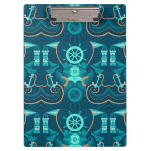 Nautical Blue Design Clipboard
