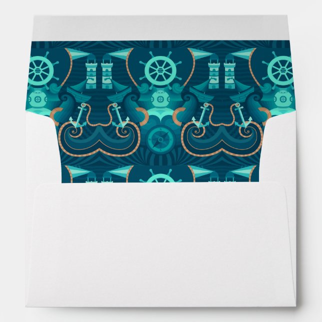 Nautical Blue Design Envelopes (Back (Bottom))