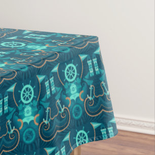Nautical Blue Design Tablecloth