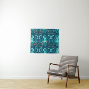 Nautical Blue Design Tapestry