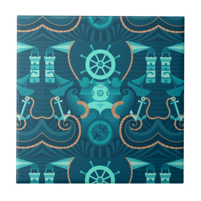 Nautical Blue Design Tile (Front)