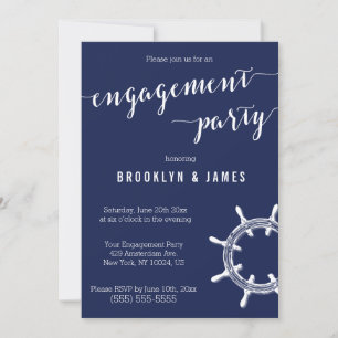 Nautical Blue Engagement Party Invitations