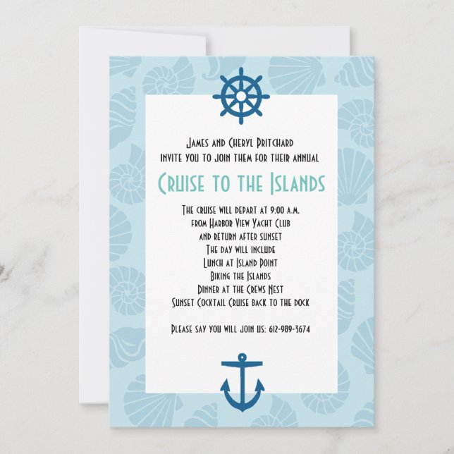 Nautical Blue Invitation (Front)