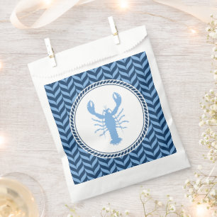 Nautical Blue Lobster coastal  Favour Bag