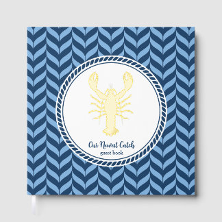Nautical Blue Lobster coastal Guest Book
