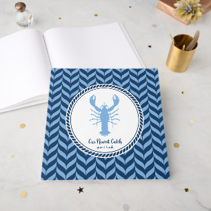 Nautical Blue Lobster coastal Guest Book