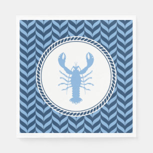 Nautical Blue Lobster coastal Napkin
