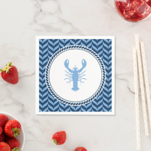 Nautical Blue Lobster coastal  Napkin