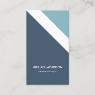 Nautical blue Mint stripes modern masculine smart Business Card