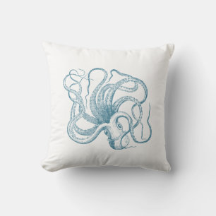 Nautical Blue Octopus Cushion