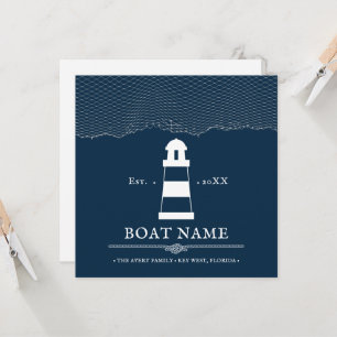 Nautical Blue Personalised lighthouse Boat Name