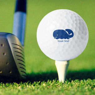 Nautical Blue Preppy Whale Personalised Golf Balls