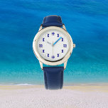 Nautical Blue Sailing Flags for Sailors Watch<br><div class="desc">Shows nautical sailing flags for the numbers of the watch face. The flags are used for communication on the water.
For sailors,  boaters,  and people who love all things nautical. Cool. Makes a nice gift.</div>