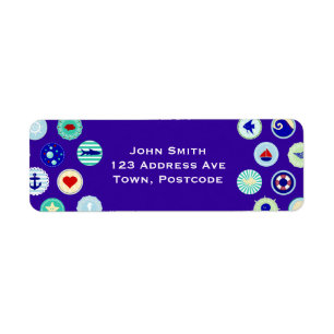 Nautical Blue Sailor Pattern Return Address Label