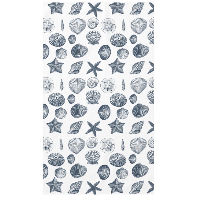 Nautical Blue Shells Tablecloth (Front)