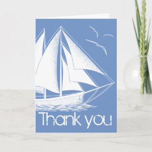 Nautical blue Thank you card