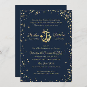 Nautical Blue Wedding Invitation