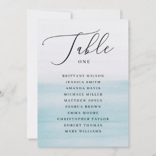 Nautical Blue Wedding Seating Chart. Elegant Ocean Invitation