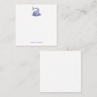 Nautical Blue White Vintage Sea Monster Fish