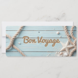 Nautical Blue Wood Rope Starfish Sailing Card