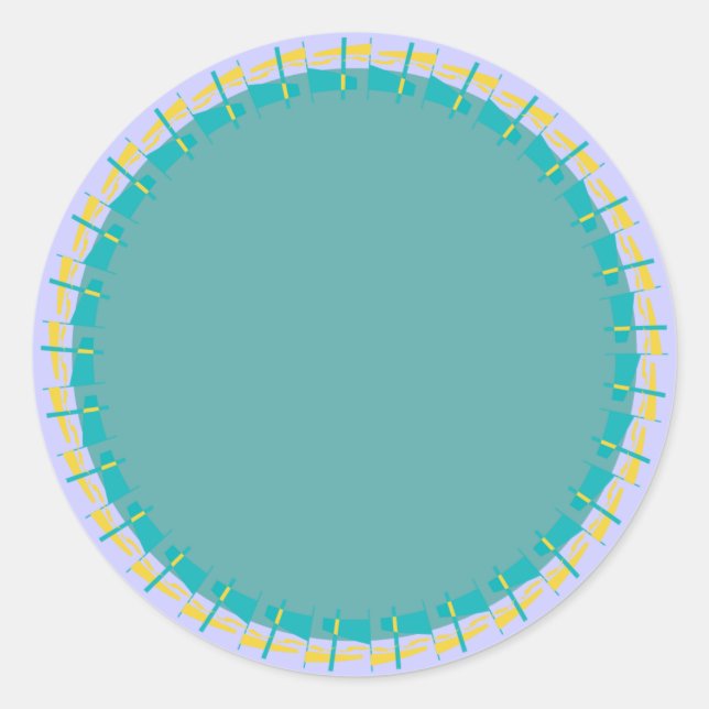 Nautical Blue & Yellow Border Blank Template Label (Front)