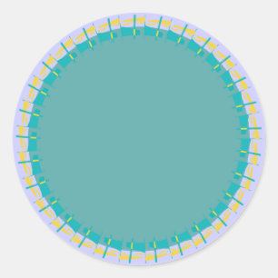 Nautical Blue & Yellow Border Blank Template Label
